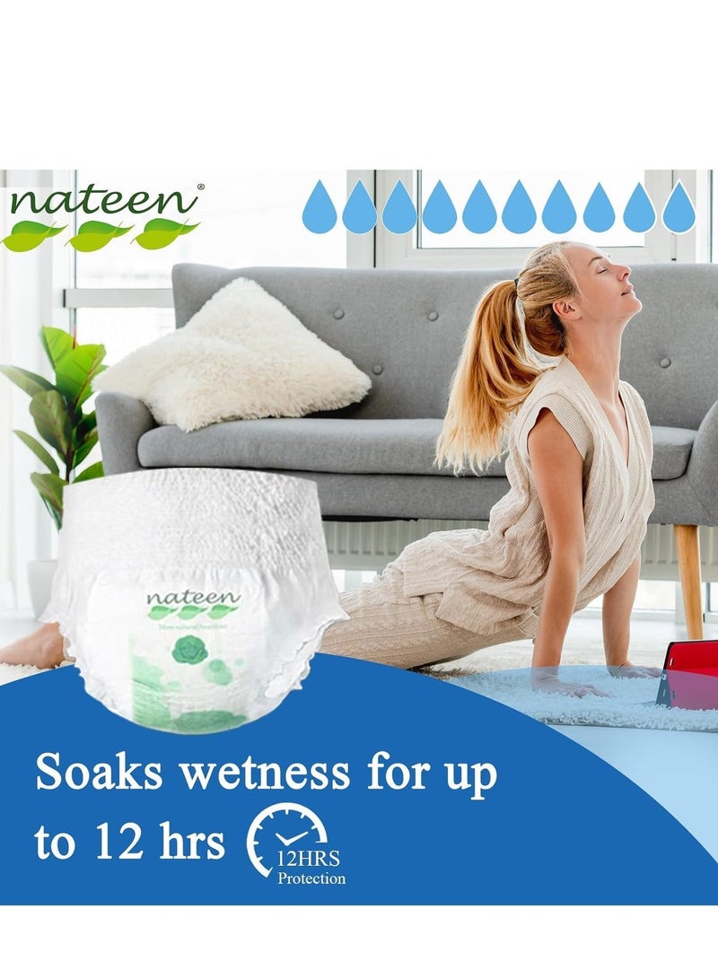 nateen Disposable Period Pants For Sanitary Protection,10 Count Sanitary Pads Pant Style,Protective Underware For Women,M/L (Medium/Large) Pull Ups,Super Guard Short Type. - Image 3
