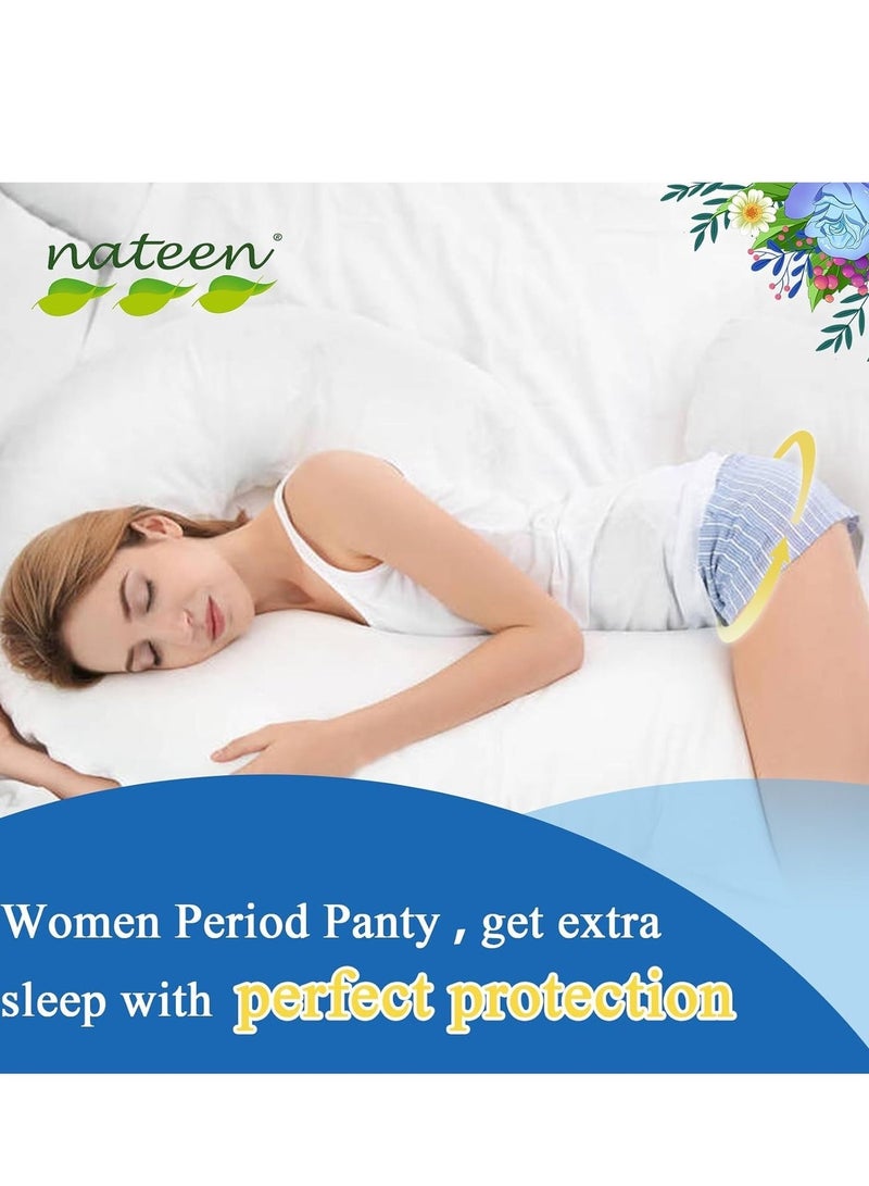 nateen Disposable Period Pants For Sanitary Protection,10 Count Sanitary Pads Pant Style,Protective Underware For Women,M/L (Medium/Large) Pull Ups,Super Guard Short Type. - Image 4