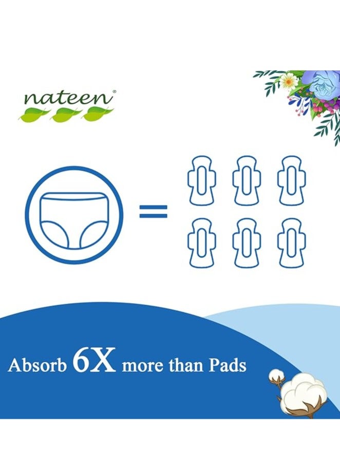 nateen Disposable Period Pants For Sanitary Protection,10 Count Sanitary Pads Pant Style,Protective Underware For Women,M/L (Medium/Large) Pull Ups,Super Guard Short Type. - Image 5