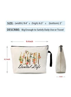 ZHANTUONE Dental Life Cosmetic Bag,Dental Gift For Woman,The Birthday Gift For Dentists, Funny Dentists Gift, For Women Dental Hygienist Makeup Bag, Dental Assistant Gifts, Dental Hygienist Gifts  - Image 4