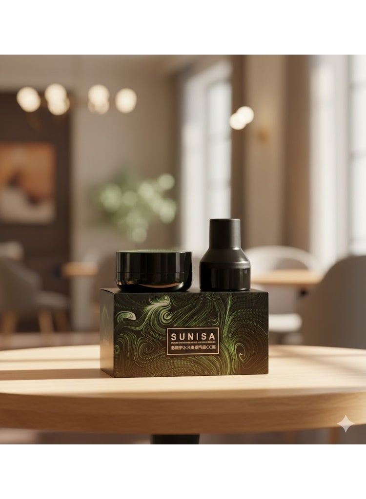 سونيسا كريم أساس سونيسا (Sunisa) الكوري 3 في 1 - خافي عيوب، مرطب، وواقي شمس SPF 50 - مقاوم للماء وثابت 24 ساعة - مع إسفنجة رأس الفطر - Image 2