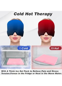 Generic Cooling Gel Mask, Multi-Use Cooling Cap, Haddish Comfort Cross-Lock Cap for Stress Relief Multicolor  - Image 2