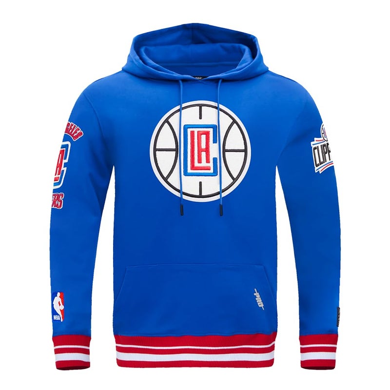 Pro Standard Mens NBA Los Angeles Clippers Retro Classics Pull Over Hoodie Royal Blue/Red M - Image 1