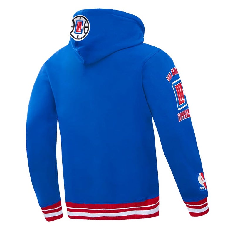 Pro Standard Mens NBA Los Angeles Clippers Retro Classics Pull Over Hoodie Royal Blue/Red M - Image 2