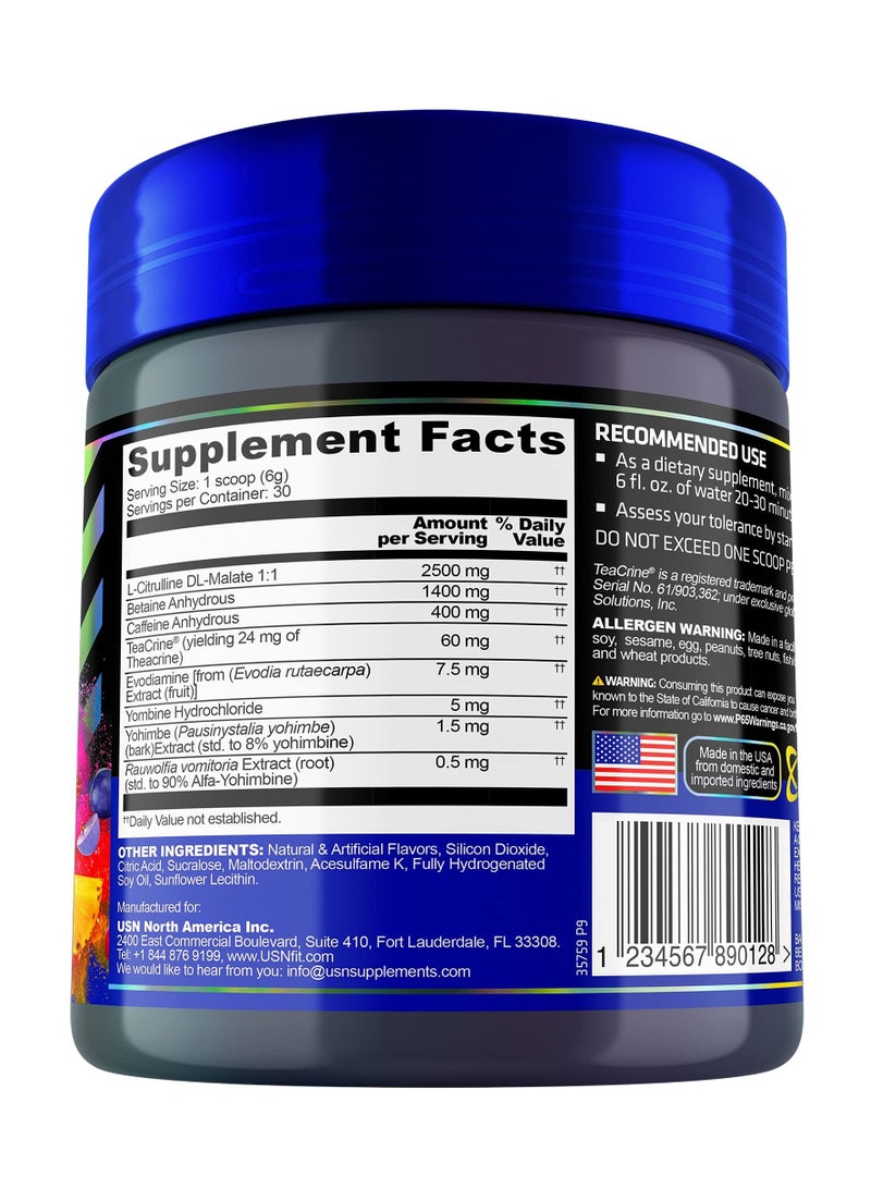 USN 3Xt Max Energy, High Stimulant And Thermogenic Pre-Workout, Fruit Punch Flavour, 30Servings - Image 4