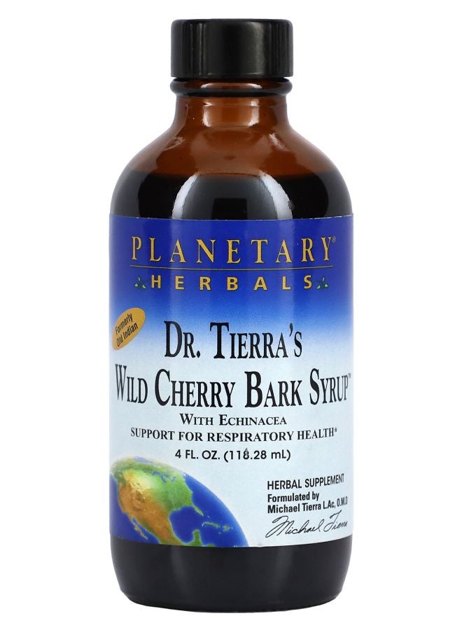 PLANETARY HERBALS Dr. Tierra's Wild Cherry Bark Syrup 4 fl oz (118.28 ml) - Image 1
