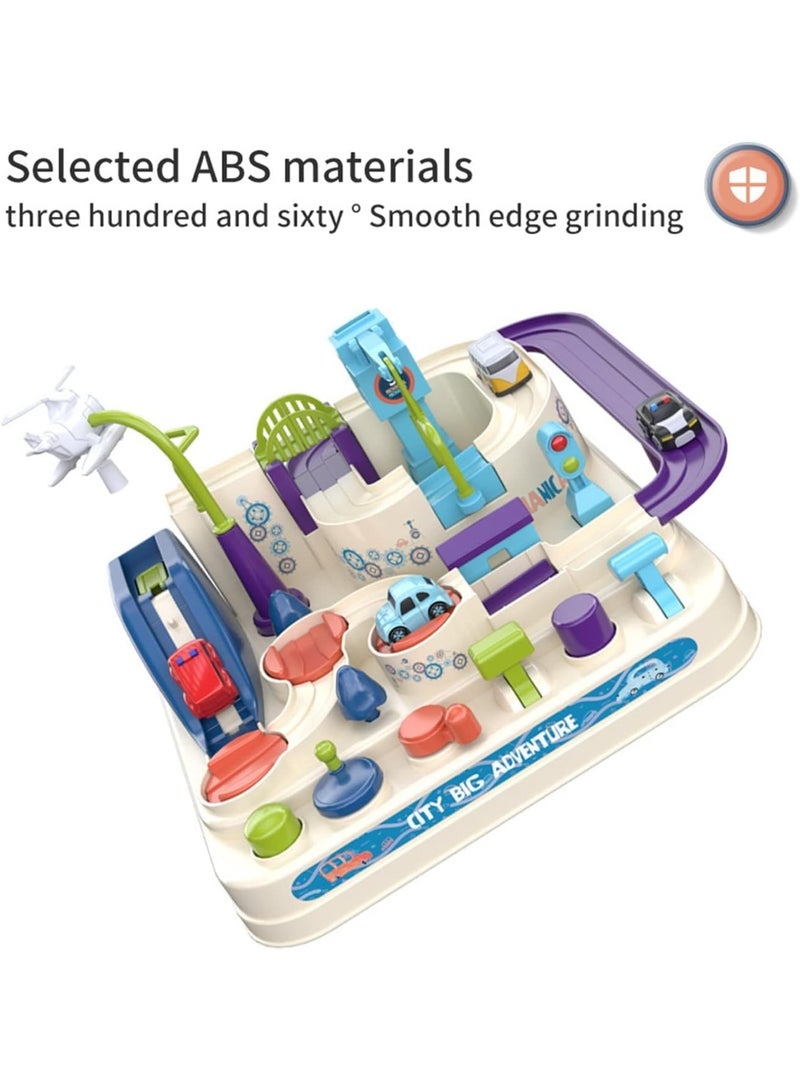 M.A&F's Electric Rail Car Building Parking Lot Adventure Racing Rail Car Toys Children Brain Mechanical Interactive Rail Cars (A) - Image 3