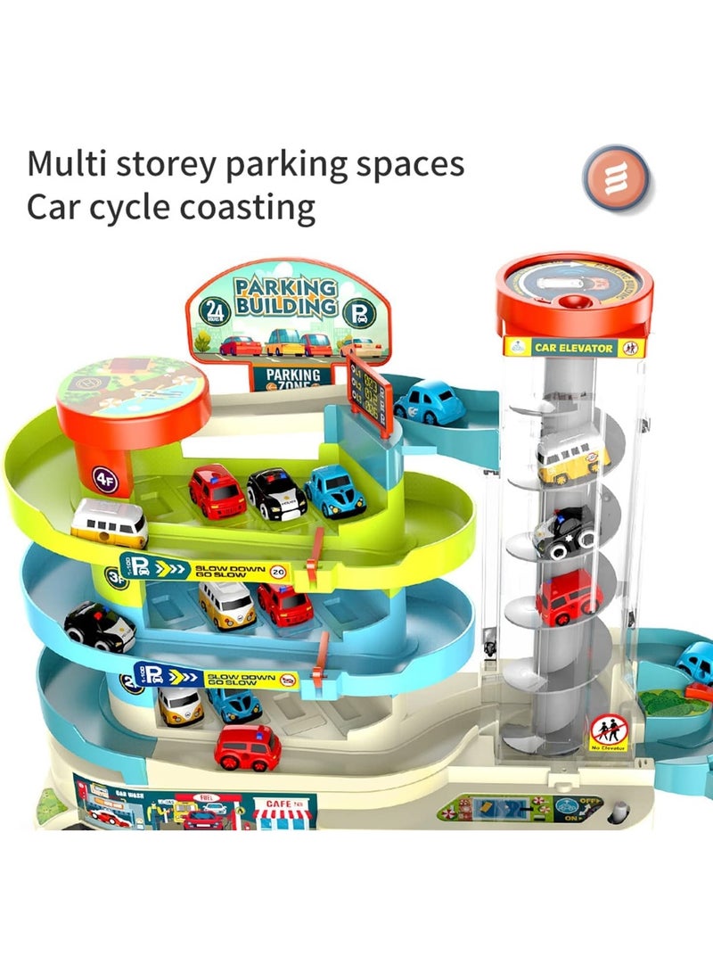 M.A&F's Electric Rail Car Building Parking Lot Adventure Racing Rail Car Toys Children Brain Mechanical Interactive Rail Cars (A) - Image 4