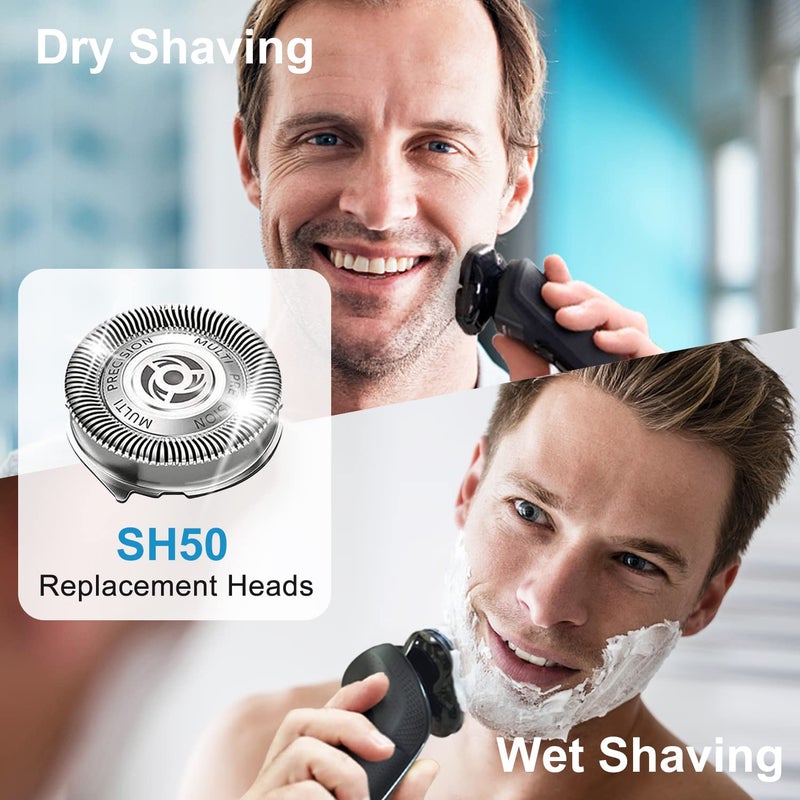 tuokiy SH50 Replacement Heads Compatible with Philips Norelco Series 5000, SH50 Replacement Blades for Philips Norelco Shaver, HQ8 Heads - Image 3