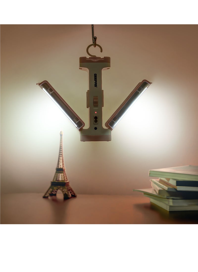 GEEPAS - Rechargeable Solar LED Lantern| Energy Efficient Design with Solar Input and Solar Panel| Compact, Portable and Light-Weight Design with 8 Hours Long Operating Time| Foldable and Portable Lantern| Perfect for Indoor and Outdoor Use|GSE5543 - Image 1