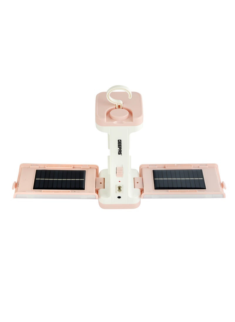 GEEPAS - Rechargeable Solar LED Lantern| Energy Efficient Design with Solar Input and Solar Panel| Compact, Portable and Light-Weight Design with 8 Hours Long Operating Time| Foldable and Portable Lantern| Perfect for Indoor and Outdoor Use|GSE5543 - Image 1