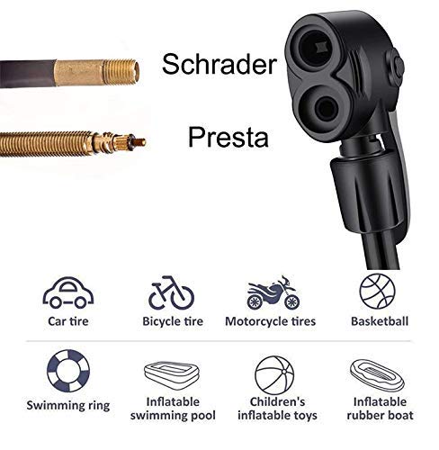 Drauss® Mini Bike Pump Ultra-Light Bicycle Air Pump for Ball, Balloon, Bicycle, Inflatable Furniture Pump.Fast Inflation Bicycle Tire Pump Fits Schrader & Presta Valve, Ultra-Light Bicycle Air Pump - Image 2