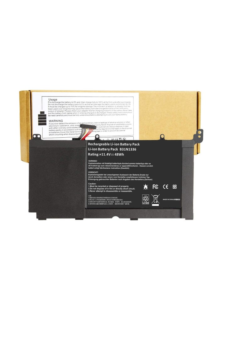 Terabyte بطارية لابتوب 48Wh 11.4V B31N1336 متوافقة مع Asus VivoBook K551 K551L V551 V551L V551LA R553L R553LN R553LF S551 S55IL S551LN-1A - Image 1