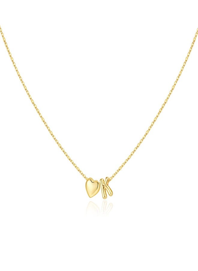 M MOOHAM 6 7 8 9 10 11 12 13 14 15 16 Year Old Girl Birthday Gifts - Christmas Gifts for Grandkids Heart Initial Necklace for Girls Kids Jewelry Letter K Necklace Stocking Stuffers for Teen Girls - Image 1