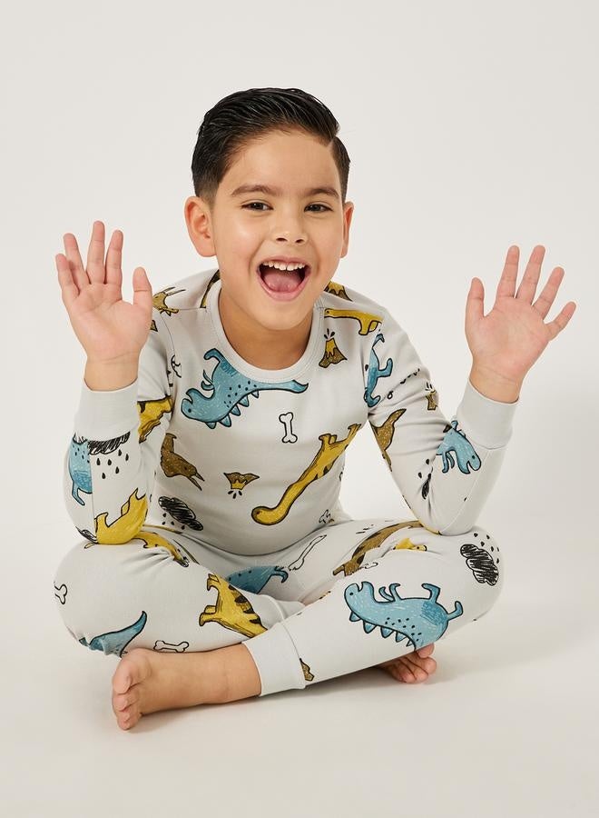 Styli Toddler Boys Dino AOP PJ Set - Image 1