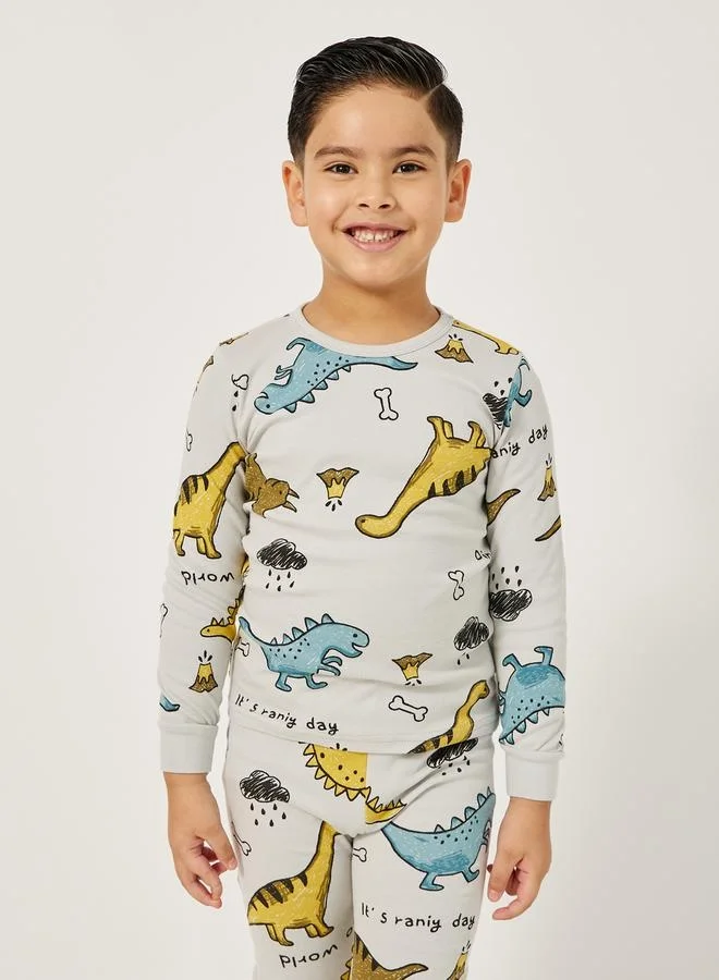Styli Toddler Boys Dino AOP PJ Set