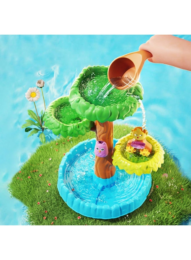 XICEN Sand and Water Table for Kids, 4 Tiers Tree Shaped Water Table with Bucket and Shovel, Kids Summer Beach Toys, Outdoor Activity Table for Boys Girls, Cute Sand Table  - Image 2