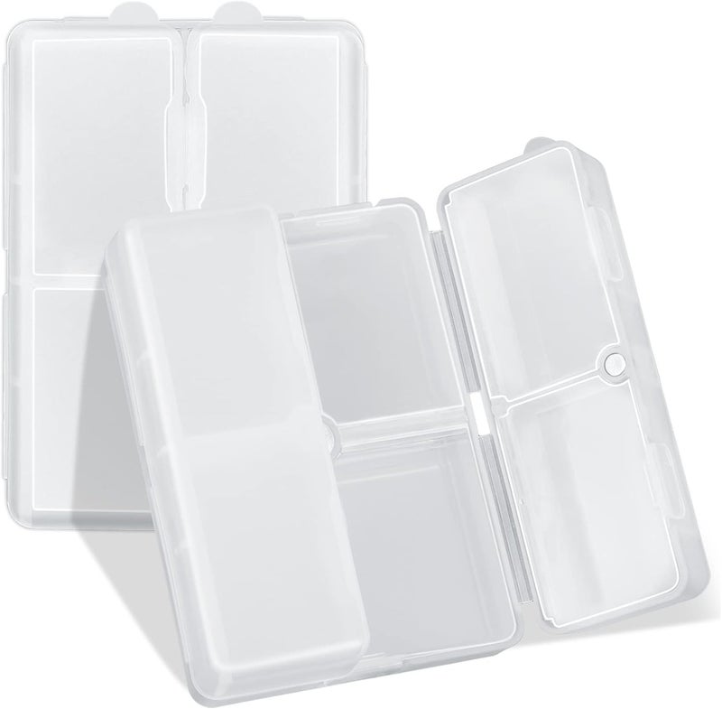 FYY Daily Pill Organizer/Case, 7 Compartments Portable, [Folding Design] Large Travel Pill Box for Purse Pocket to Hold Vitamins,Cod Liver Oil,Supplements and Medication-Clear - Image 1