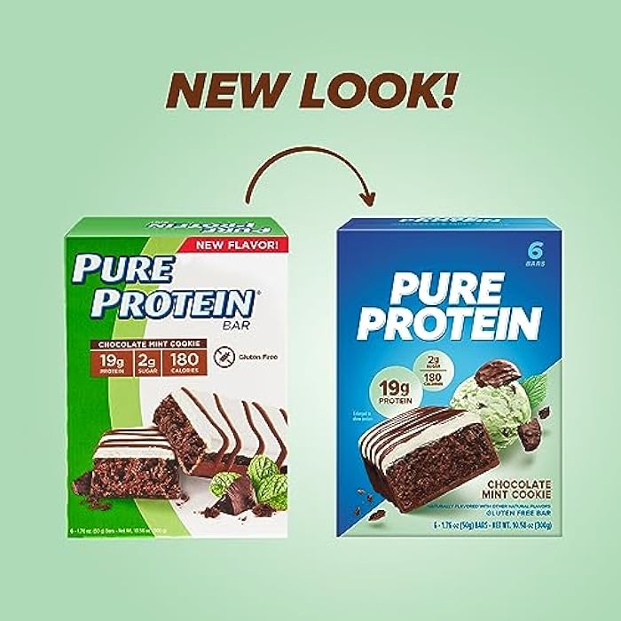 Pure Protein Bars, High Protein, Nutritious Snacks to Support Energy, Low Sugar, Gluten-free, Chocolate Mint Cookie,1.76oz, 6 Pack - Image 2