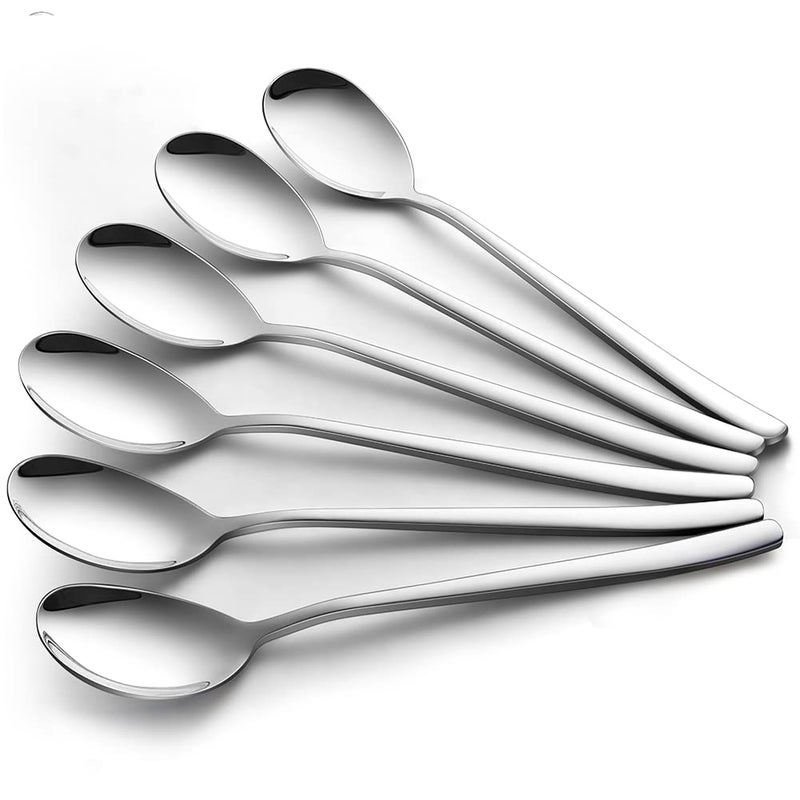 Ayfdishs Korean Spoon 6 Pieces Soup Spoons Stainless Steel Korean Spoons With Long Handles 8 Inch Rice Spoon Dinner Spoon Table Spoon Flatware Set For Home  Kitchen  Or Restaurant - Image 4