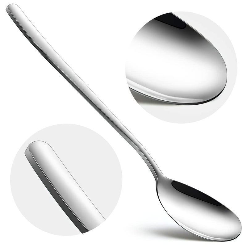 Ayfdishs Korean Spoon 6 Pieces Soup Spoons Stainless Steel Korean Spoons With Long Handles 8 Inch Rice Spoon Dinner Spoon Table Spoon Flatware Set For Home  Kitchen  Or Restaurant - Image 3