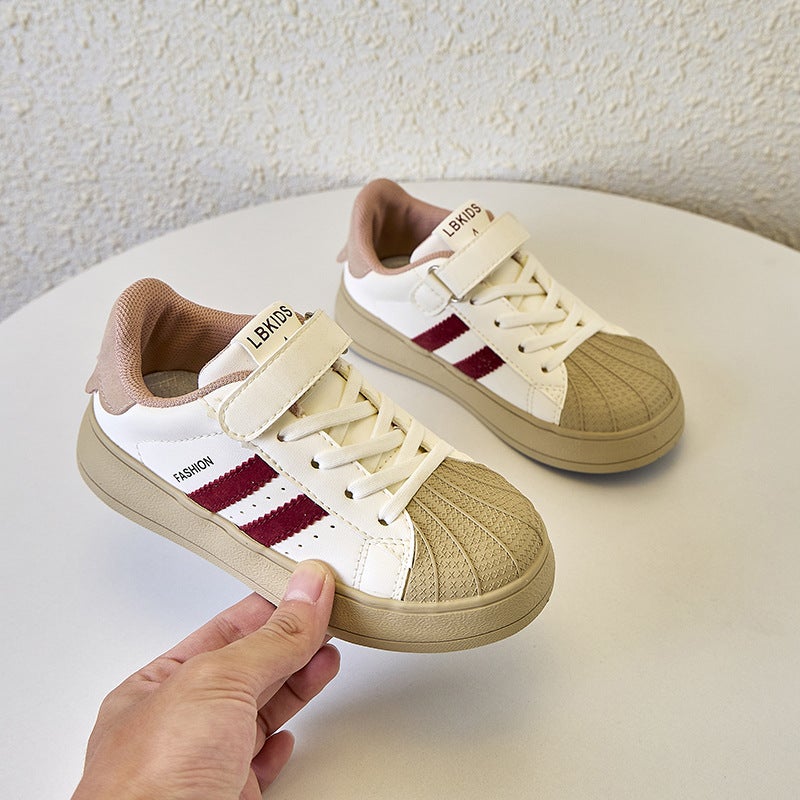 Kids 2024 Autumn Sneakers Versatile Non-Slip Breathable Rice wine red 