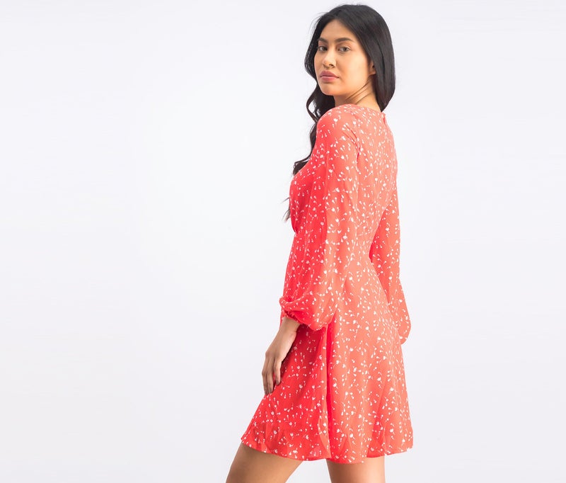 GAP Women Floral A Line Dresses, Orange - Image 2
