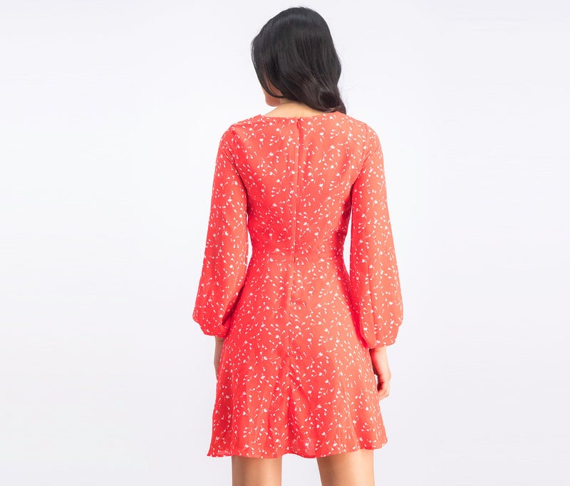 GAP Women Floral A Line Dresses, Orange - Image 4