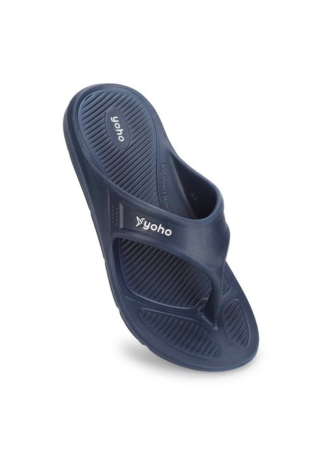YOHO YOHO Drizzle Soft Slippers for Men | Mild Acupressure | Lightweight, Mystery Blue, UK 8  - Image 4