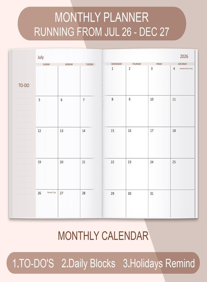 Getvow 2026-2027 Monthly Planner - 18 Months Calendar from July 2026 - December 2027, Monthly Planner 2026-2027 Easy to Organize Your Daily Life, 7" x 10", Pink - Image 2