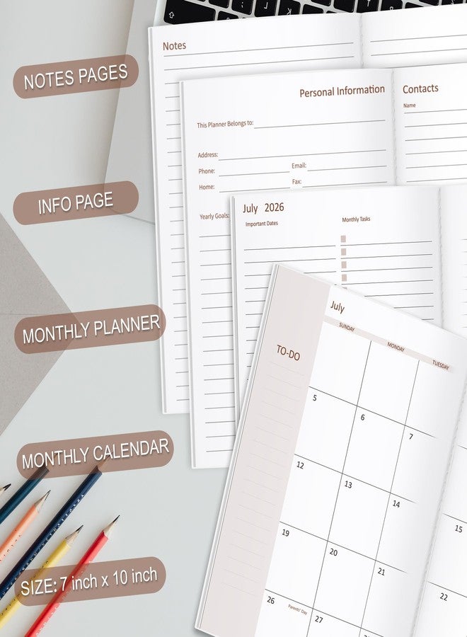 Getvow 2026-2027 Monthly Planner - 18 Months Calendar from July 2026 - December 2027, Monthly Planner 2026-2027 Easy to Organize Your Daily Life, 7" x 10", Pink - Image 4