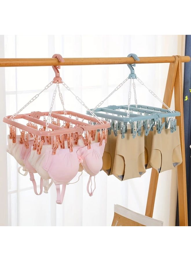 Nordic Green 32 Clip Multipurpose Hanging Clothes Dryer Space Saving Laundry Rack - Image 2