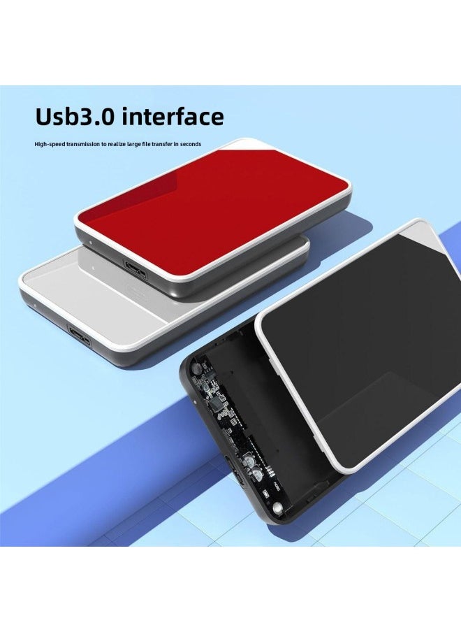Non-removable USB3.0 Mobile Hard Disk Box 2.5-inch Laptop SSD Solid State Hard Disk Box-Color:Red Mirror USB3.0 Hard Disk Box  - Image 3
