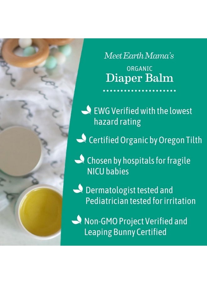 Earth Mama - Organic Diaper Balm | Diaper Cream With Calendula | Calm Skin Baby Essentials For Diaper Bag |Multipurpose Baby Ointment, 2-Fluid Ounce - Image 1