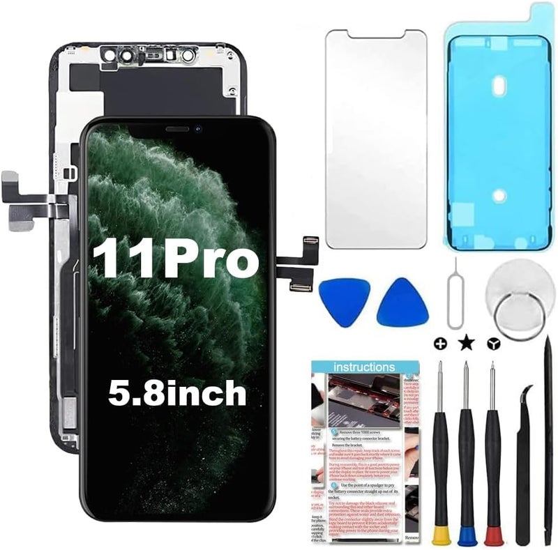 Fixerman Store for iPhone 11 Pro Screen Replacement 5.8 inch, 3D Touch LCD Display Digitizer Assembly with Repair Tool - Model A2160, A2217, A2215 - Image 1
