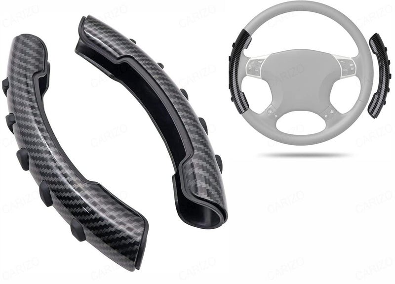 CARIZO Carbon Fiber Steering Wheel Cover Non Slip Steering Wheel Grips Booster Cover Compatible with Hyunndai Verna (2023) - Image 1