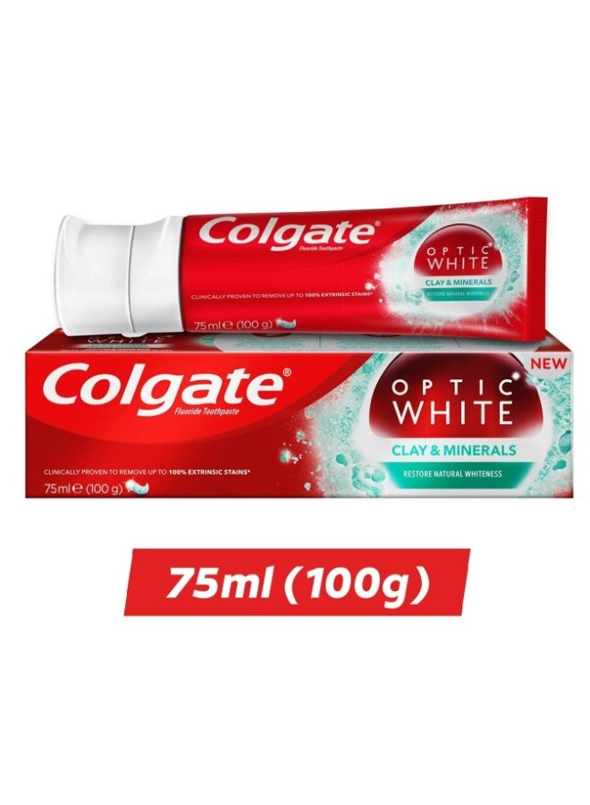 Colgate Optic White Clay And Mineral Restore Natural Whiteness Toothpaste Multicolour 75ml - Image 2