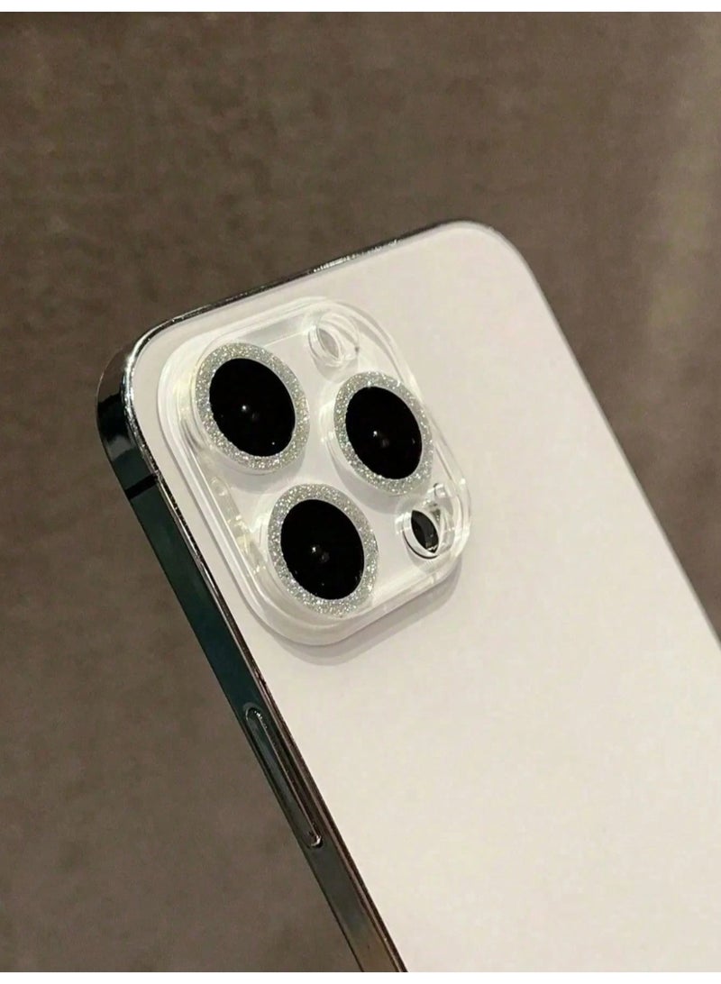 HPRT Camera Lens Protector For iPhone 16 Pro / 16 Pro Max, 1Pc Tempered Glass Lens Protector, Glitter Diamond HD Clear Full Coverage Camera Cover For Daily Use (Transparent) - Image 4