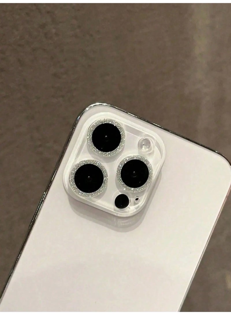 HPRT Camera Lens Protector For iPhone 16 Pro / 16 Pro Max, 1Pc Tempered Glass Lens Protector, Glitter Diamond HD Clear Full Coverage Camera Cover For Daily Use (Transparent) - Image 5