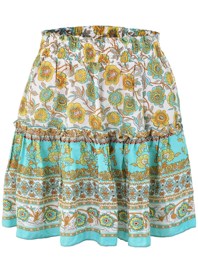 Loquat Women's Fashion Printed Bohemian Ethnic Style Skirt - Image 1