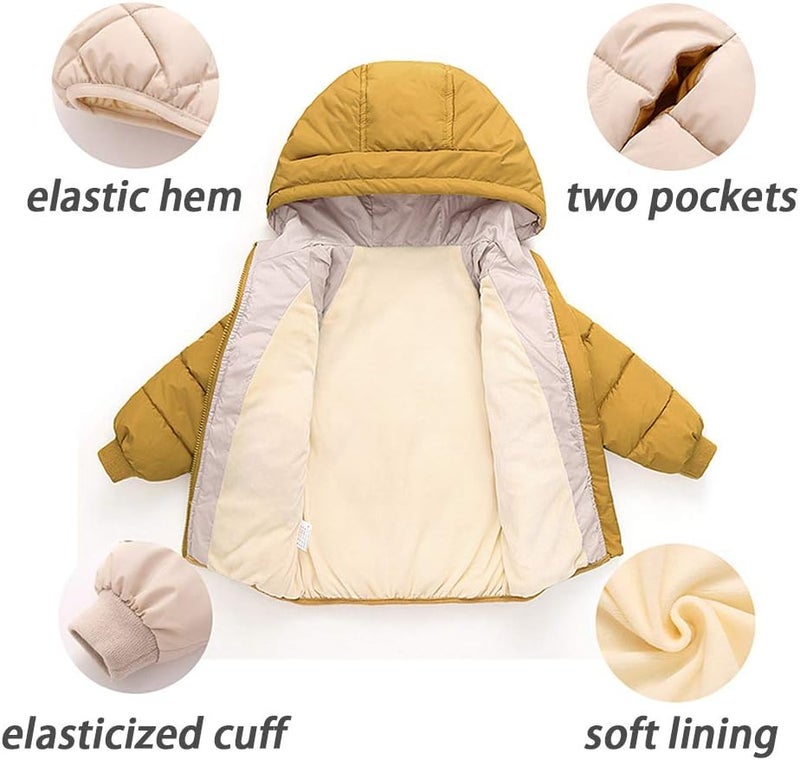 Curipeer Infant Winter Down Jacket with Hooded Warm Toddler Outer Clothing Winter 4T - Image 3