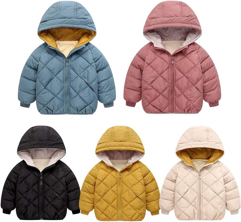 Curipeer Infant Winter Down Jacket with Hooded Warm Toddler Outer Clothing Winter 4T - Image 4