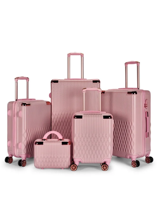 LIMRA Travel Bags Luggage set 5 pieces with a distinctive design from limra pink