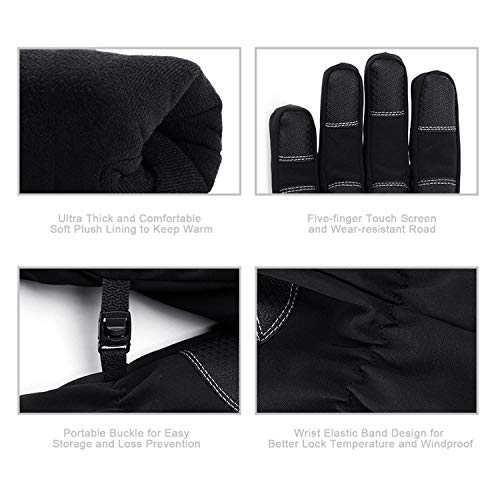 Jeniulet 100% Waterproof Winter Gloves -30℉ Warm Windproof All Fingers Touch Screen Gloves for Men Skiing and Outdoor Work (XX-Large) - Image 5