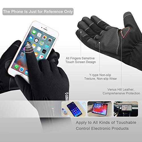 Jeniulet 100% Waterproof Winter Gloves -30℉ Warm Windproof All Fingers Touch Screen Gloves for Men Skiing and Outdoor Work (XX-Large) - Image 4