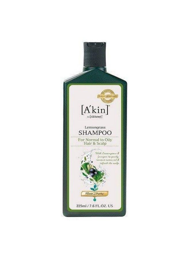 A'kin Natural Purifying Lemongrass & Juniper Shampoo For Oily Hair & Scalp No Paraben No Sulphate & Silicone Free 225 Ml  - Image 2