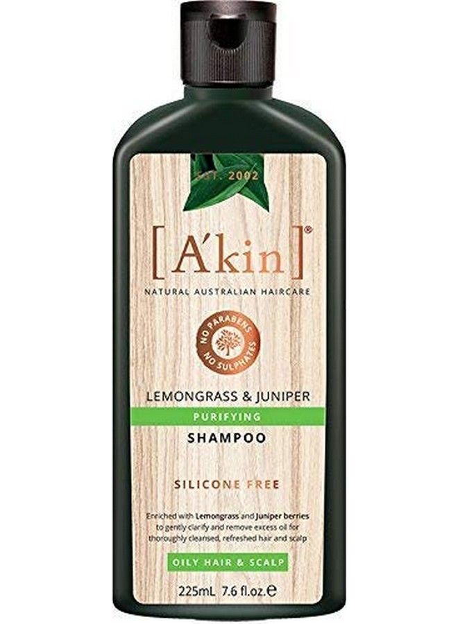 A'kin Natural Purifying Lemongrass & Juniper Shampoo For Oily Hair & Scalp No Paraben No Sulphate & Silicone Free 225 Ml  - Image 3
