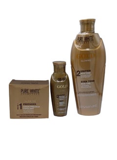 Pure White Cosmetics Skin Lightening Lotion Set 400ml Oil 100ml Soap 150g  - Image 1