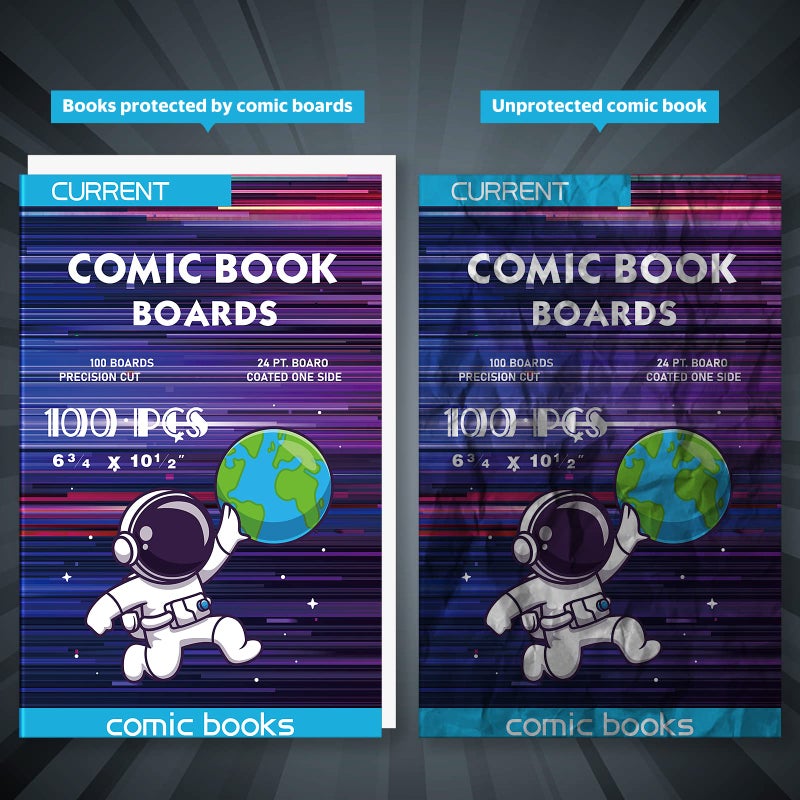YSCare 100 Comic Book Boards, Current Size Comic Book Boards, Acid-Free Backing Board,Thick and Durable Books Board for Regular Comics Archival (White) - Image 4