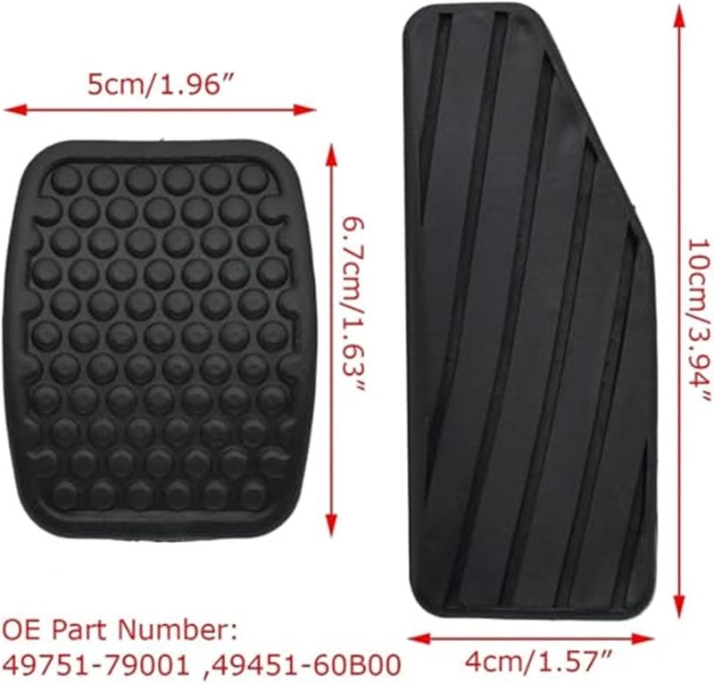 Wivplex 3-Piece Rubber Pedal Pad Cover Kit - Image 2